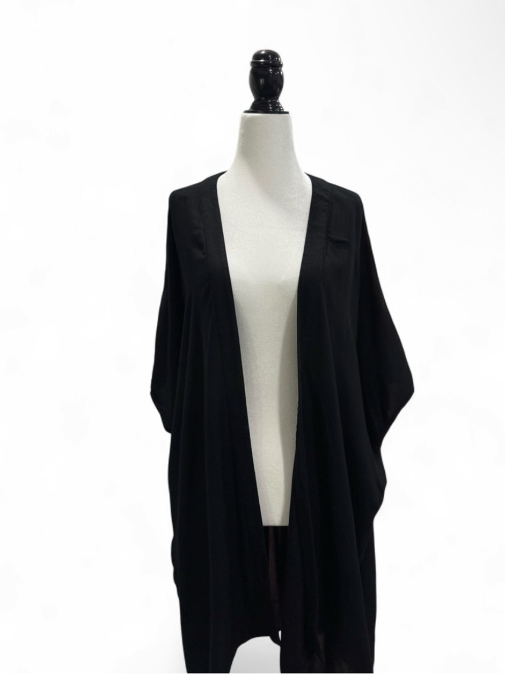 Aritzia Black Open-Front Draped Cardigan